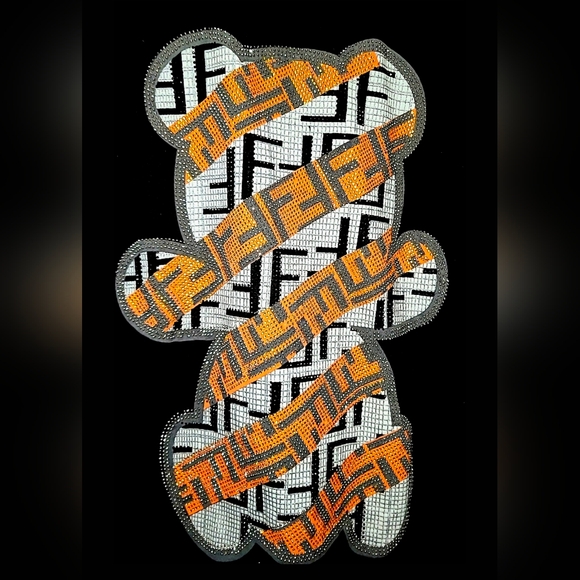 Fendi Roma Black, Silver & Gold Teddy Bear - Picture 3 of 7